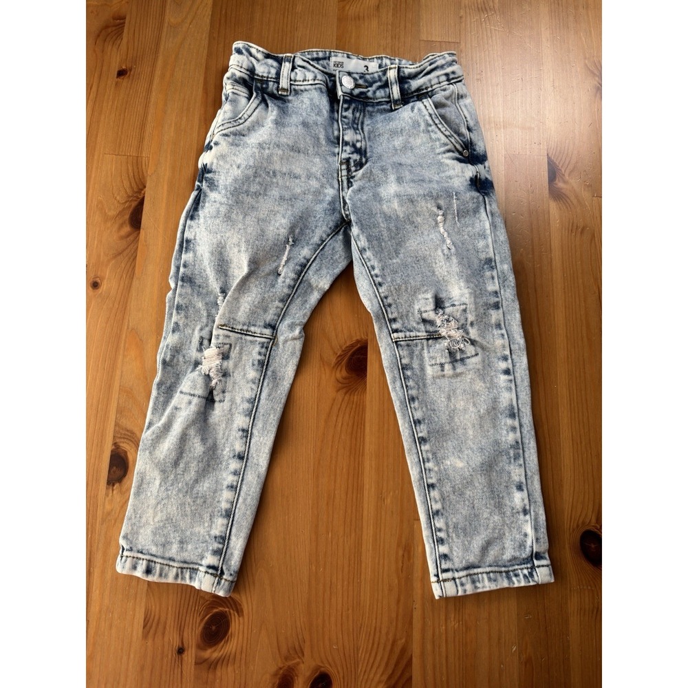 Toddler Boys' Cotton On Kids Blue Acid Wash Slim Fit Jeans Size 3